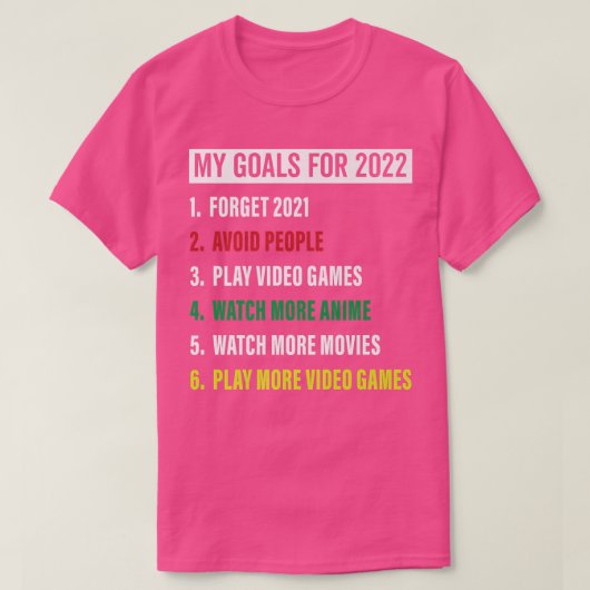 私のゴール2022ビデオゲームのアニメゲーマーおもしろい Tシャツ (デザイン正面)
