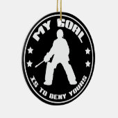 私のゴール、フィールドホッケーのゴールキーパーのオーナメント セラミックオーナメント (右)