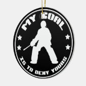 私のゴール、フィールドホッケーのゴールキーパーのオーナメント セラミックオーナメント (左)