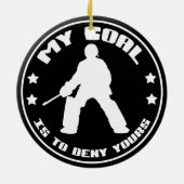 私のゴール、フィールドホッケーのゴールキーパーのオーナメント セラミックオーナメント (裏面)