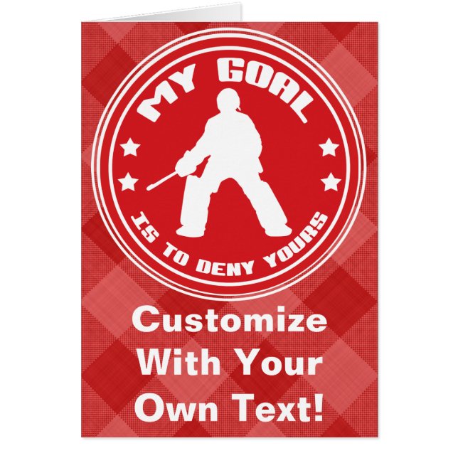 私のゴール、フィールドホッケーゴアリーカード (正面)