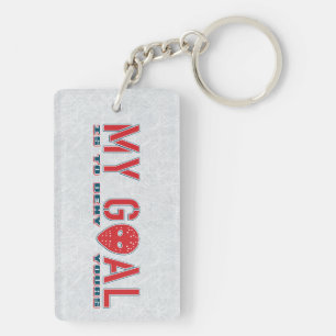 私のゴール、ホッケーのゴールキーパーのマスクKeychain キーホルダー