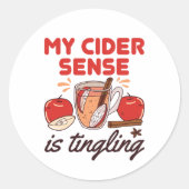 私のサイダーの感覚はアップルサイダーおもしろいをチクチクしている ラウンドシール (正面)