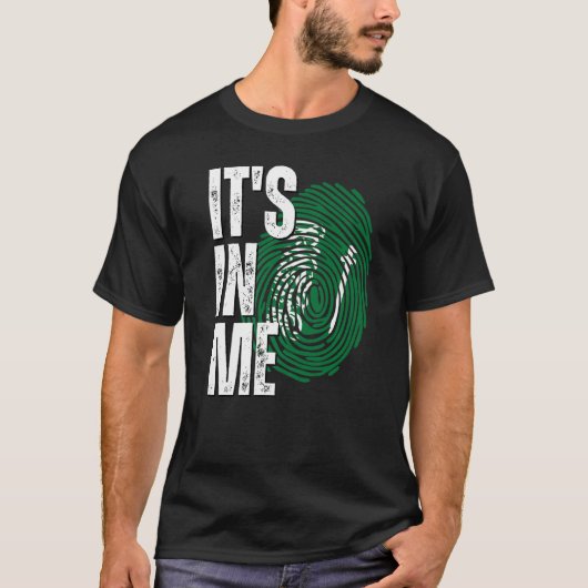 私のサウジアラビア国旗の指紋サウジアラビアの彼女 Tシャツ (正面)