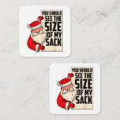 私のサックのサイズが表示されるはずおもしろいさSanta Chr スクエア名刺 (正面/裏面)