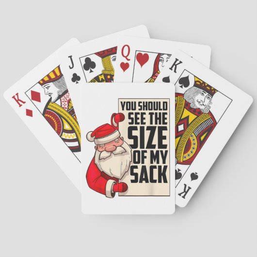 私のサックのサイズが表示されるはずおもしろいさSanta Chr トランプ (裏面)