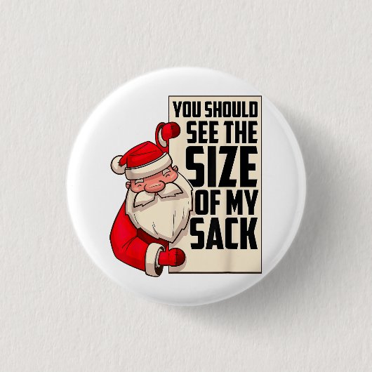 私のサックのサイズが表示されるはずおもしろいさSanta Chr 缶バッジ (正面)