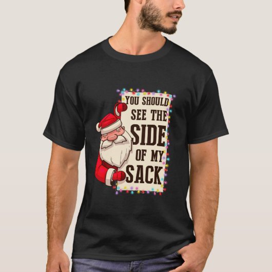 私のサックのサイズが表示されるはずおもしろいさSanta Chr Tシャツ (正面)