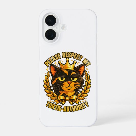 私のサビ猫権力を尊重してください 面白い猫のデザイン iPhone 16ケース (裏面)