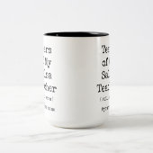 私のサルサダンスの涙はまだ暖かい先生おもしろい ツートーンマグカップ (中央)