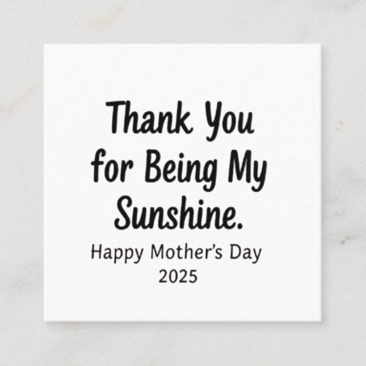 私のサンシャインママのプレゼントしてくれてありがとう スクエア名刺 (正面)