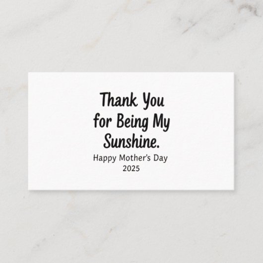 私のサンシャインママのプレゼントしてくれてありがとう 名刺 (正面)