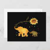 私のサンシャイン・ヒンフラワー・ゾウ自閉症 シーズンポストカード (正面/裏面)