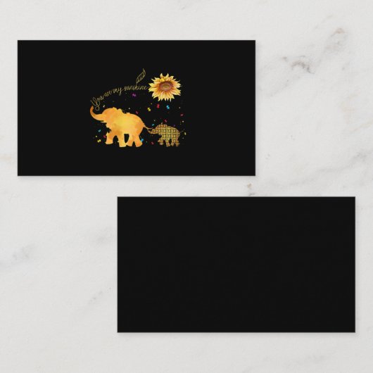 私のサンシャイン・ヒンフラワー・ゾウ自閉症 名刺 (正面/裏面)