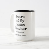 私のサンバダンスの涙先生がまだ暖おもしろいかい ツートーンマグカップ (正面左)