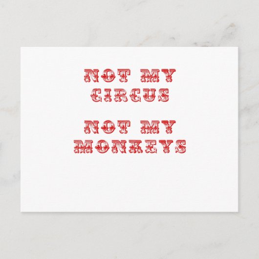 私のサーカスじゃない、私の猿じゃない ポストカード (正面)