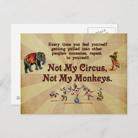 私のサーカスではなく私のサル ポストカード (正面/裏面)