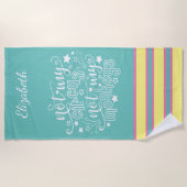 私のサーカスではなく私の猿の母の政治的おもしろいな ビーチタオル (正面)