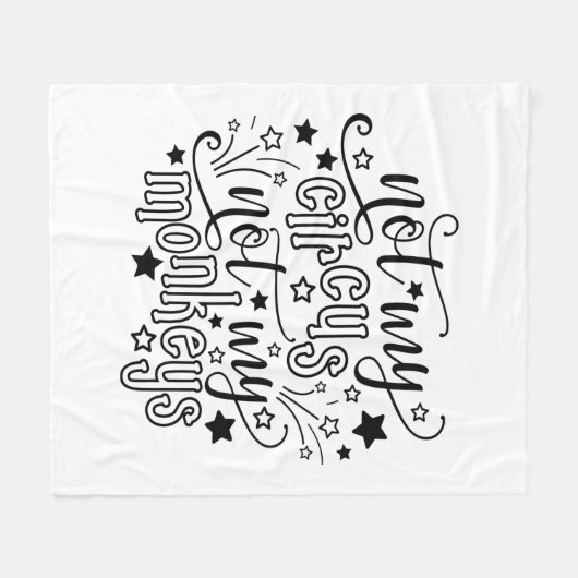 私のサーカスではなく私の猿の母の政治的おもしろいな フリースブランケット (正面(横))