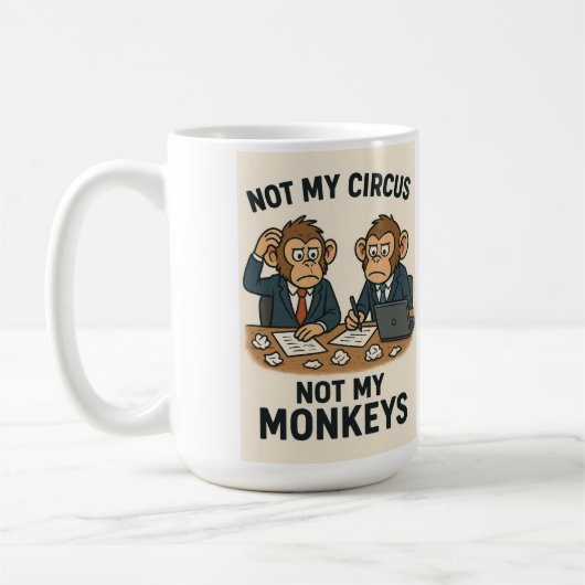 私のサーカスではなく、私のサル – 漫画のおもしろい僧侶 コーヒーマグカップ (左)