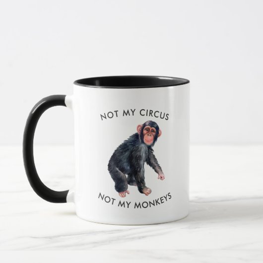 私のサーカスは私のサルではない |水色モンキー マグカップ (左)