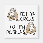 私のサーカスやサルおもしろい冷蔵庫用マグネット マグネット (正面)