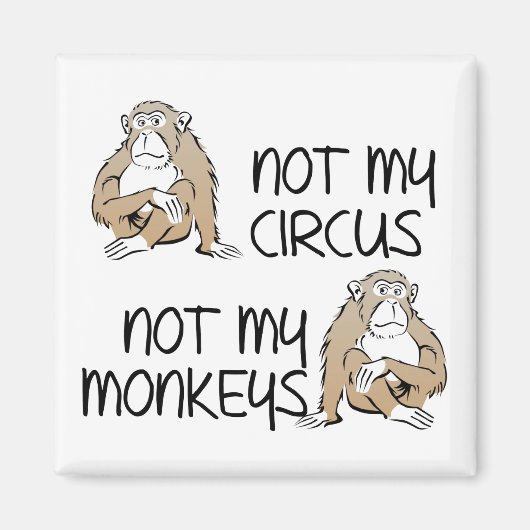 私のサーカスやサルおもしろい冷蔵庫用マグネット マグネット (正面)