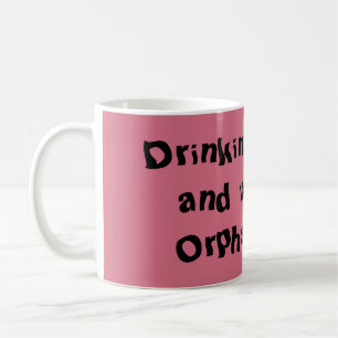 私のシェを飲み、孤児を見る孤児の黒 コーヒーマグカップ