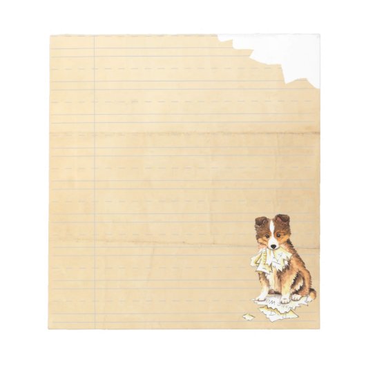 私のシェットランド・ シープドッグ食べ宿題 ノートパッド (正面)