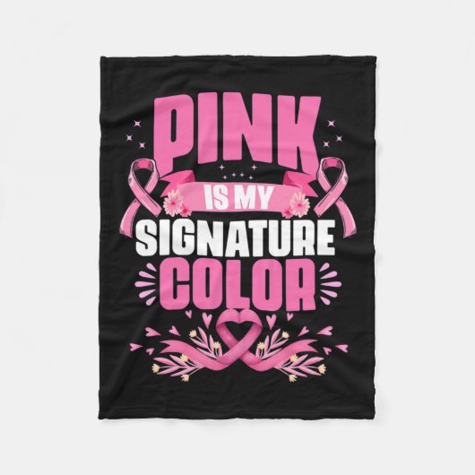 私のシグネチャーカラーピンクの乳がん認識度 フリースブランケット (正面)