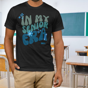 私のシニア時代に青い緑のネオンの要素と年 Tシャツ