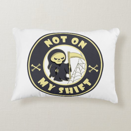 私のシフト上にないグリムリーパーハロウィーン引用文 アクセントクッション (裏面)
