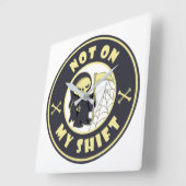 私のシフト上にないグリムリーパーハロウィーン引用文 スクエア壁時計 (傾斜)