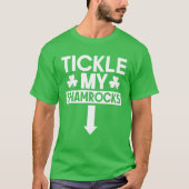 私のシャムロックSt patricks dayアイリッシュアダルト胡をくすぐる Tシャツ (正面)