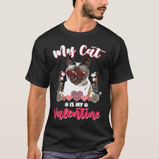 私のシャム猫は私のバレンタイン Tシャツ (正面)