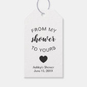 私のシャワーからあなたのものへ ブライダルシャワーの石鹸のお土産 ギフトタグ (正面)