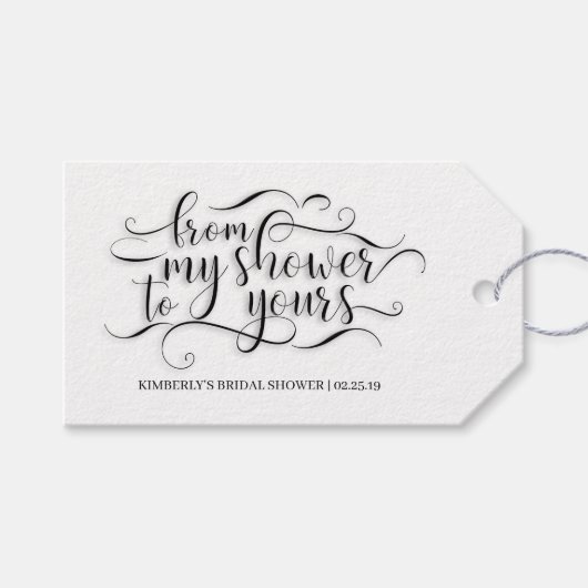 私のシャワーからあなたのシャワーへ - ブライダルシャワー ギフトタグ (正面(横))