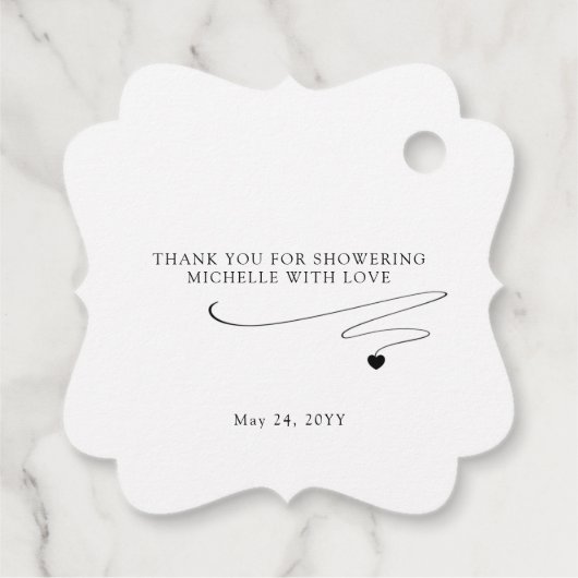 私のシャワーからあなたのシャワーへ 現代的なモノクロ フェイバータグ (裏面)