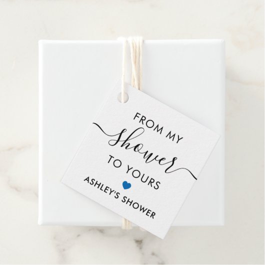 私のシャワーからあなたのブライダルシャワーブルー フェイバータグ (インサイチュ)