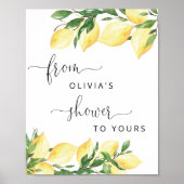 私のシャワーからあなたの好意サインにレモン ポスター (正面)