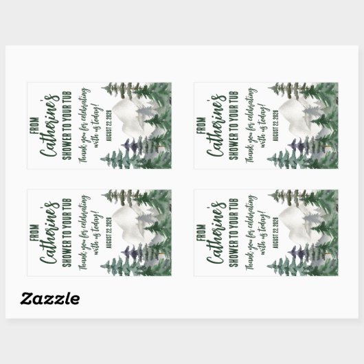 私のシャワーからあなたの浴槽へ　バスギフト 長方形シール (シート)