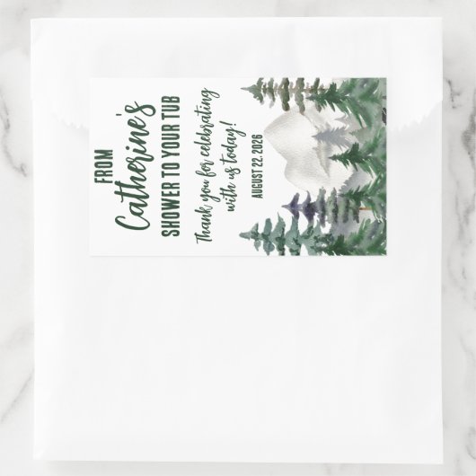 私のシャワーからあなたの浴槽へ　バスギフト 長方形シール (バッグ)