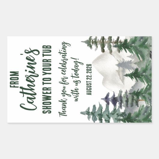 私のシャワーからあなたの浴槽へ　バスギフト 長方形シール (正面)