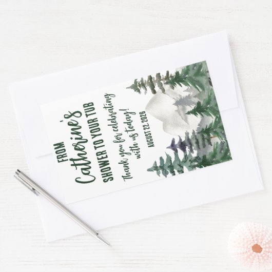 私のシャワーからあなたの浴槽へ　バスギフト 長方形シール (封筒)