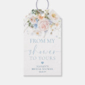 私のシャワーからあなたの石鹸までハーグローブブルーフローラ ギフトタグ (正面)