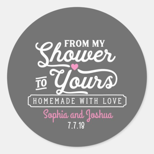 私のシャワーからあなたの黒板まで ラウンドシール (正面)