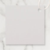 私のシャワーから Elegant Gray 花の ブライダルシャワー フェイバータグ (裏面)