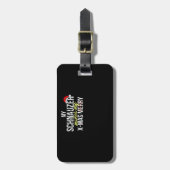 私のシュナウザーが私のクリスマスをメリー ラゲッジタグ (正面縦)