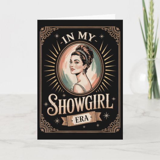 私のショーガール時代のレトロで華やかな自信に満ちた女性 カード (正面)