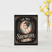 私のショーガール時代のレトロな魅力的な自信に満ちた女性 カード (黄色い花)